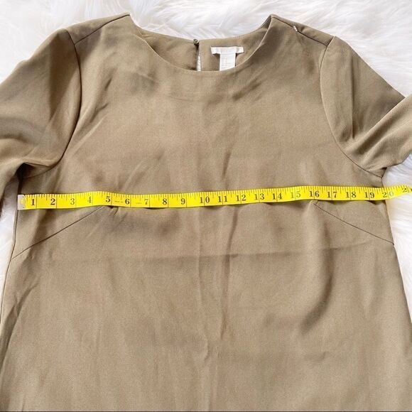 H&M Olive Green Scoop Neck Dress Size 12 - Picture 6 of 9